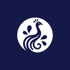 Fototapeta premium Minimalist peacock logo