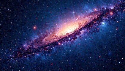 Obraz premium Deep Space Milky Way Galaxy Scene with Stars and Dust, night sky, cosmic dust, astronomy
