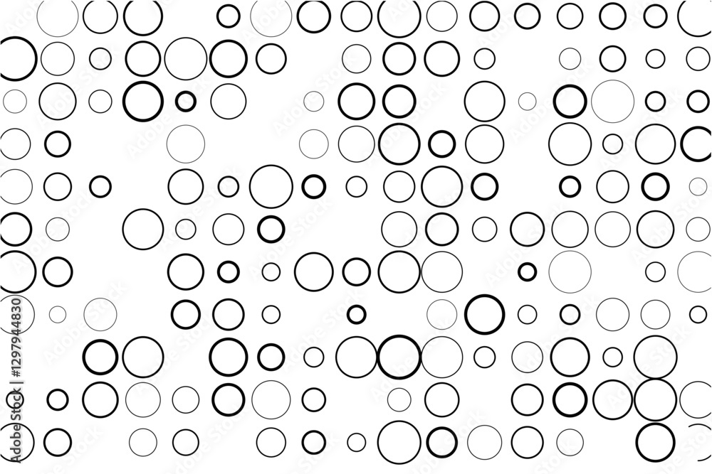 Fototapete Minimalist design with intermittent missing circles pattern