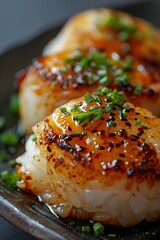 Mouthwatering Miso-Butter Grilled Onigiri with Caramelized Glossy Crispy Exterior