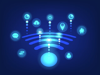 Fingerprint scan for secure access technology connection.