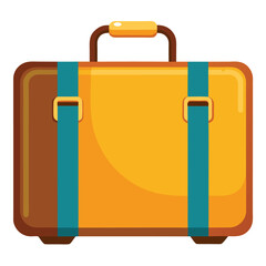 travel vacations suitcase with handle and wheels isolated vector icon