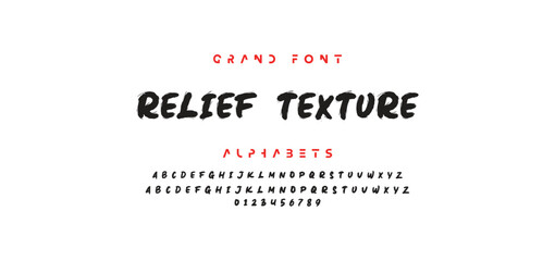 Lettering font isolated on white background. Texture alphabet in street art and graffiti style. Grunge and dirty effect.  Vector brush letters.