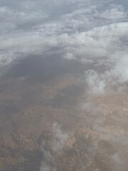 Egypt landscape and cloudscape from the airplane's window