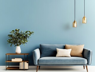 Decorative living room design modern home interior photography bright environment wide angle aesthetic appeal