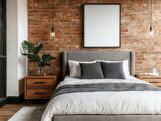 Cozy bedroom design urban apartment interior photography modern environment aesthetic viewpoint minimal concept