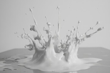 White Paint Splash in High Detail Over a Light Background