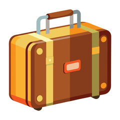 travel vacations suitcase with handle and wheels isolated vector icon