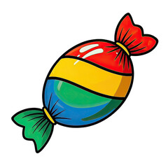 Obraz premium Sweet Candy Lollipop Transparent Background, Generative AI