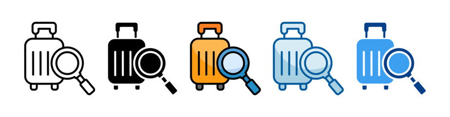 Missing Luggage Icon Set Multiple Style Collection