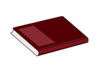 One book with red cover. Favorite hobby is reading. Vector illustration
