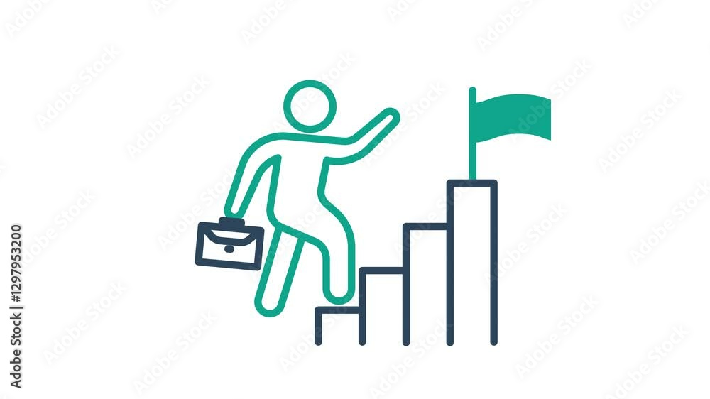 Poster career animated icon. animated icon related to business. suitable for user interface, provide visual