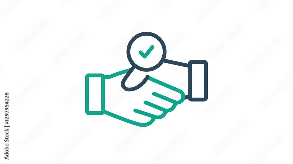 Poster hired animated icon. animated icon related to deal. suitable for user interface, provide visual feed