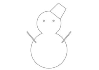 かわいいグレーの雪だるま