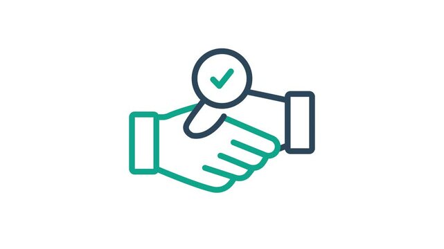Hired animated icon. animated icon related to deal. suitable for user interface, provide visual feedback and more. alpha channel