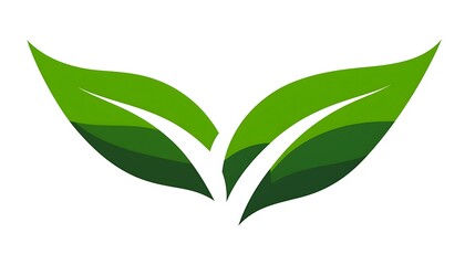 Green leaves nature eco logo