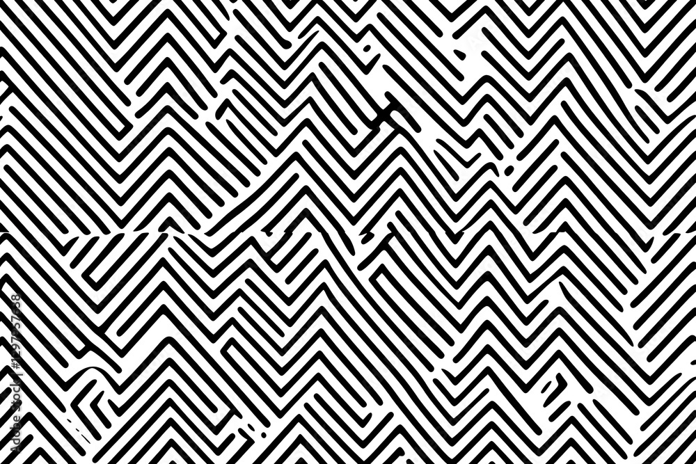 Poster abstract zigzag pattern with hand-drawn effect perfect for backgrounds
