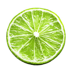 Lime slice isolated on a transparent background