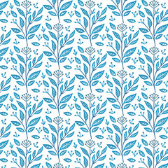 Fototapeta premium vintage seamless blue floral pattern with classic floral motifs for chic pillow covers and sophisticated table tops