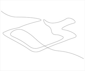 Continuous line drawing of cutting board. Single line of cutting board illustration