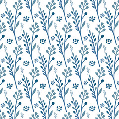 detailed seamless blue floral pattern with delicate floral textures for high-quality fashion apparel and textile accessories

