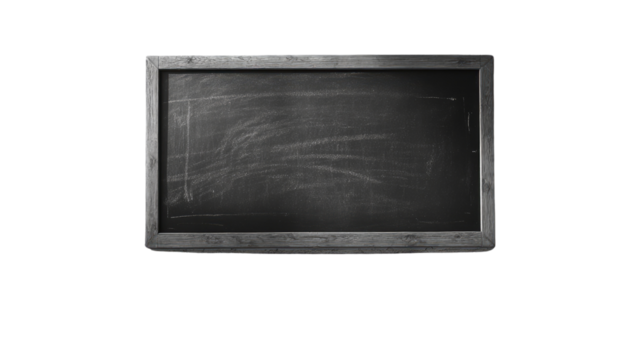Empty Blackboard: A close-up shot of a traditional black chalkboard, encased in a sturdy wooden frame, awaits the addition of information. Perfect for educational settings or conveying messages.
