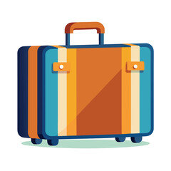 travel vacations suitcase with handle and wheels isolated vector icon