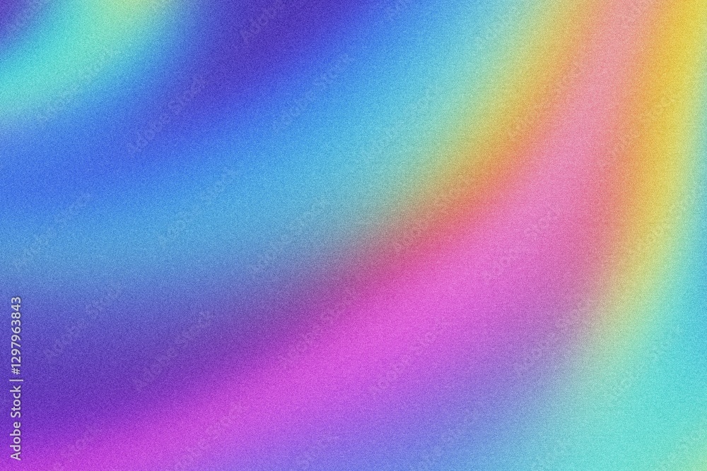 Poster vibrant rainbow gradient background with textured noise. abstract digital art backdrop, colorful des
