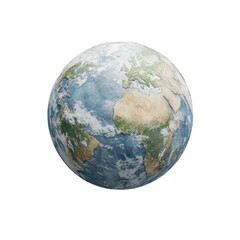 3D Realistic Earth Day. Holiday illustration of a globe on a transparent background
