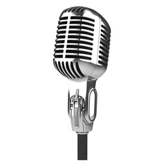 Fototapeta premium 3D Microphone transparent on a white background