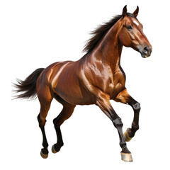 Naklejka premium A beautiful horse running on a transparent background