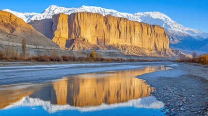 Scenic Mountain Streams with Reflective Landscapes