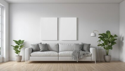 Blank canvas prints in gallery setting