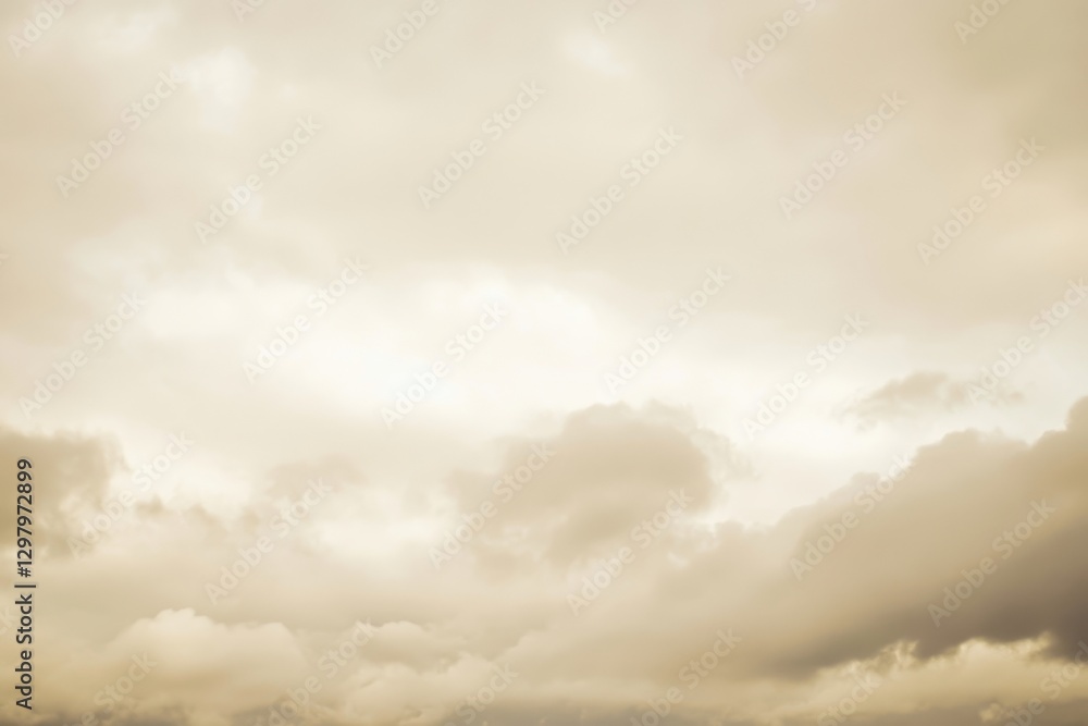 Poster mysterious clouds blend seamlessly into a muted sky at dusk, evoking a sense of calm and serenity in
