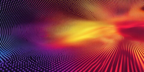 Fototapeta premium Abstract visualization of curved space with vibrant colors and dots