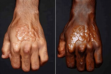 Fototapeta premium Close-Up of Human Hands Showing Skin Variations and Textures