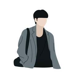 illustration of a model in stylish clothes. handsome male model. flat design model. a fashionable person