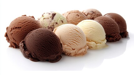 Ice cream scoops are symmetrically placed in a row. 