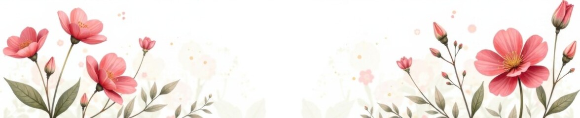 Fototapeta premium Minimalist floral illustrations on a clean white background , vector, white, floral