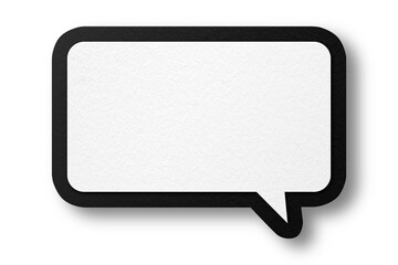 Black paper speech bubbles separated on transparent background