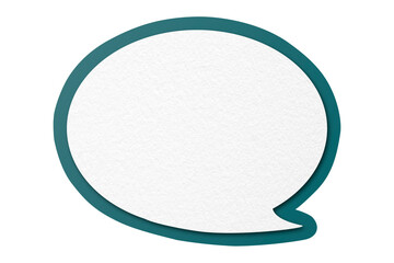 Green paper speech bubbles separate on transparent background