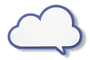 Purple paper speech bubbles separated on transparent background