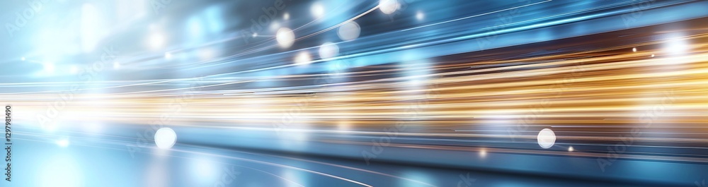 Poster a captivating abstract background featuring dynamic light trails and vibrant bokeh effects