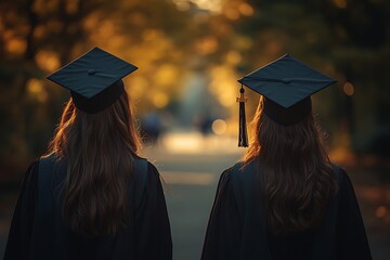 Selective focus of notebooks with pen, diploma and graduation cap 