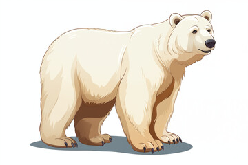 Fototapeta premium cartoon style bear white background generative ai