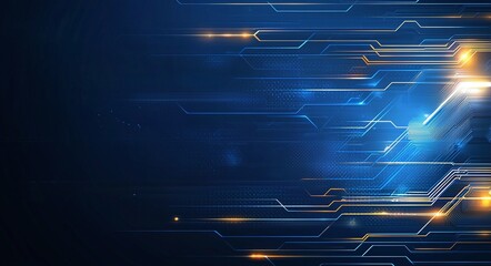 A dynamic abstract background featuring glowing lines and circuits that represent modern technology and digital innovation