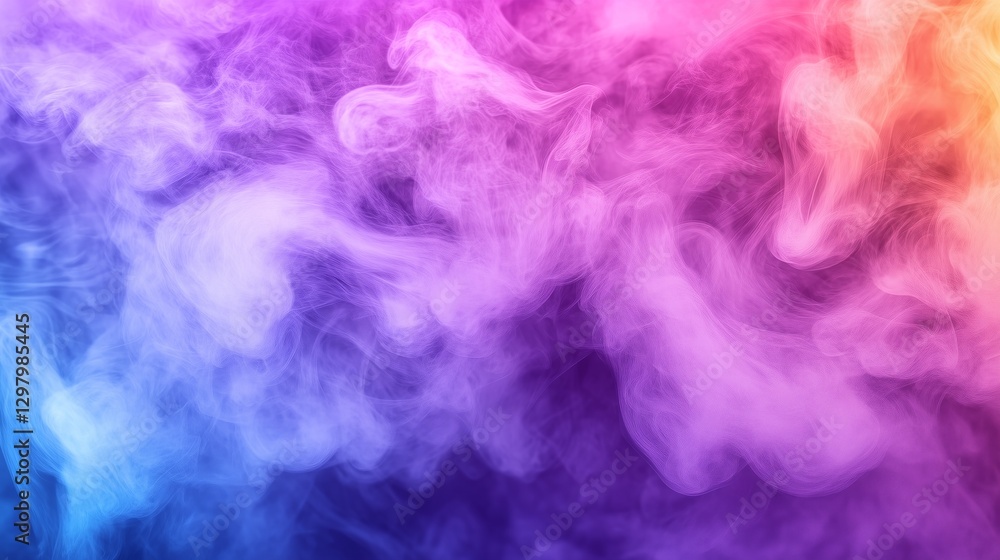 Poster colorful swirling smoke creating abstract shapes and patterns
