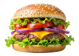 hamburger on white background