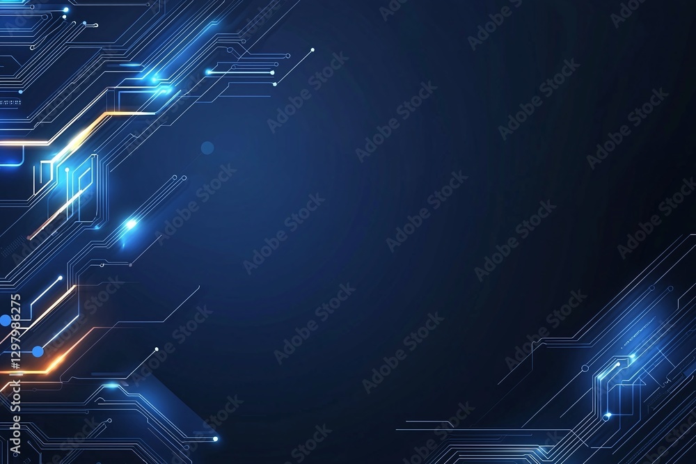 Poster a futuristic digital background featuring intricate circuit patterns and glowing elements. perfect f