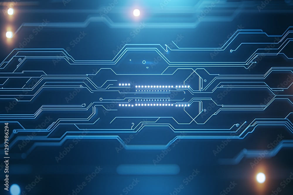 Aufkleber a futuristic digital background featuring intricate circuit patterns and glowing lights, perfect for